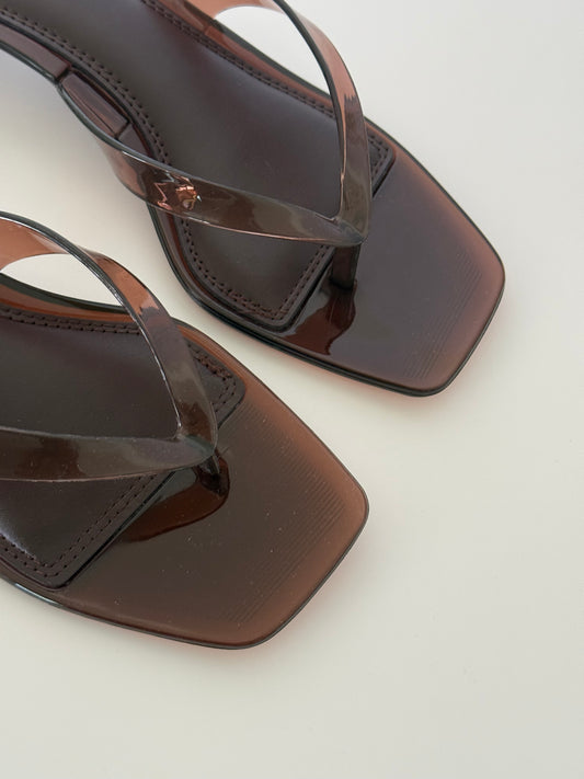 Espresso Glass Kitten Heels