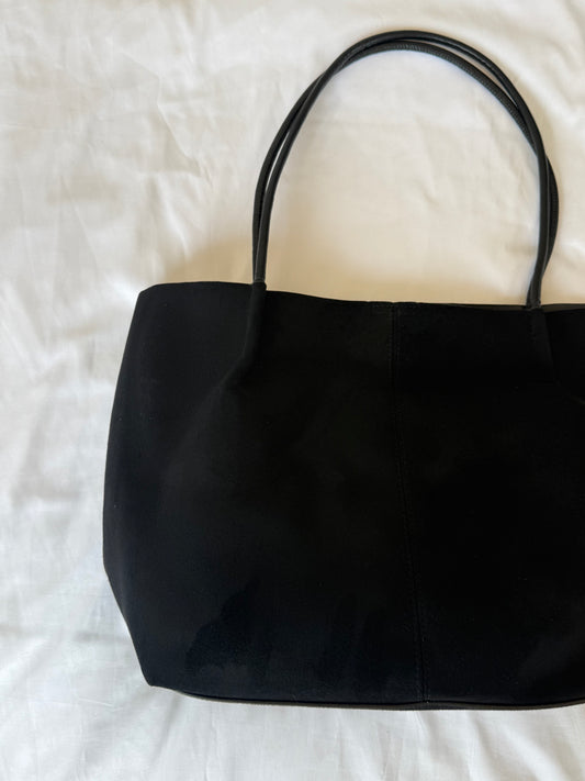 Black Suede Tote Bag