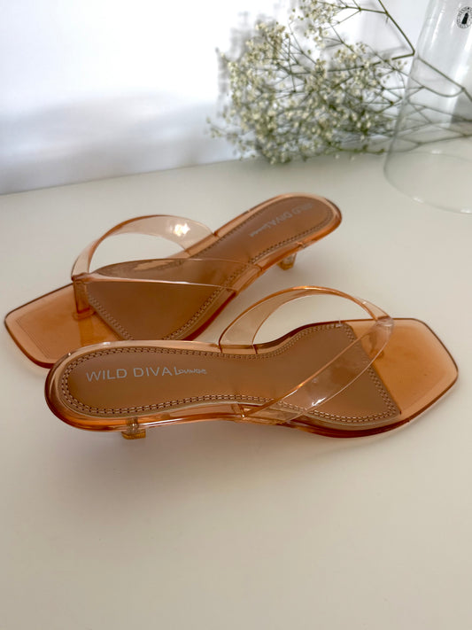 Amber Glass Kitten Heel