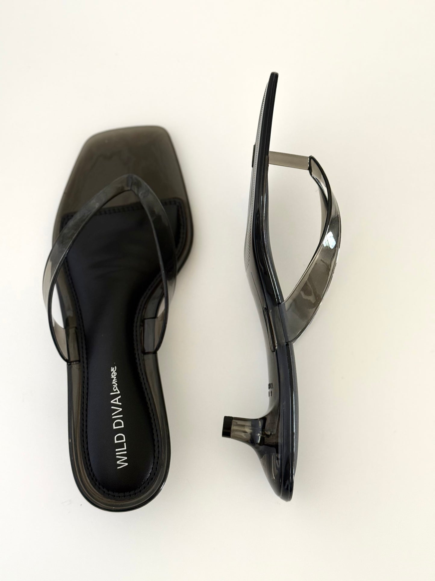 Noir Glass Kitten Heel