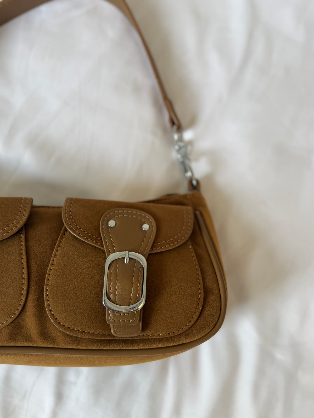 Camel Buckle Shoulder Bag