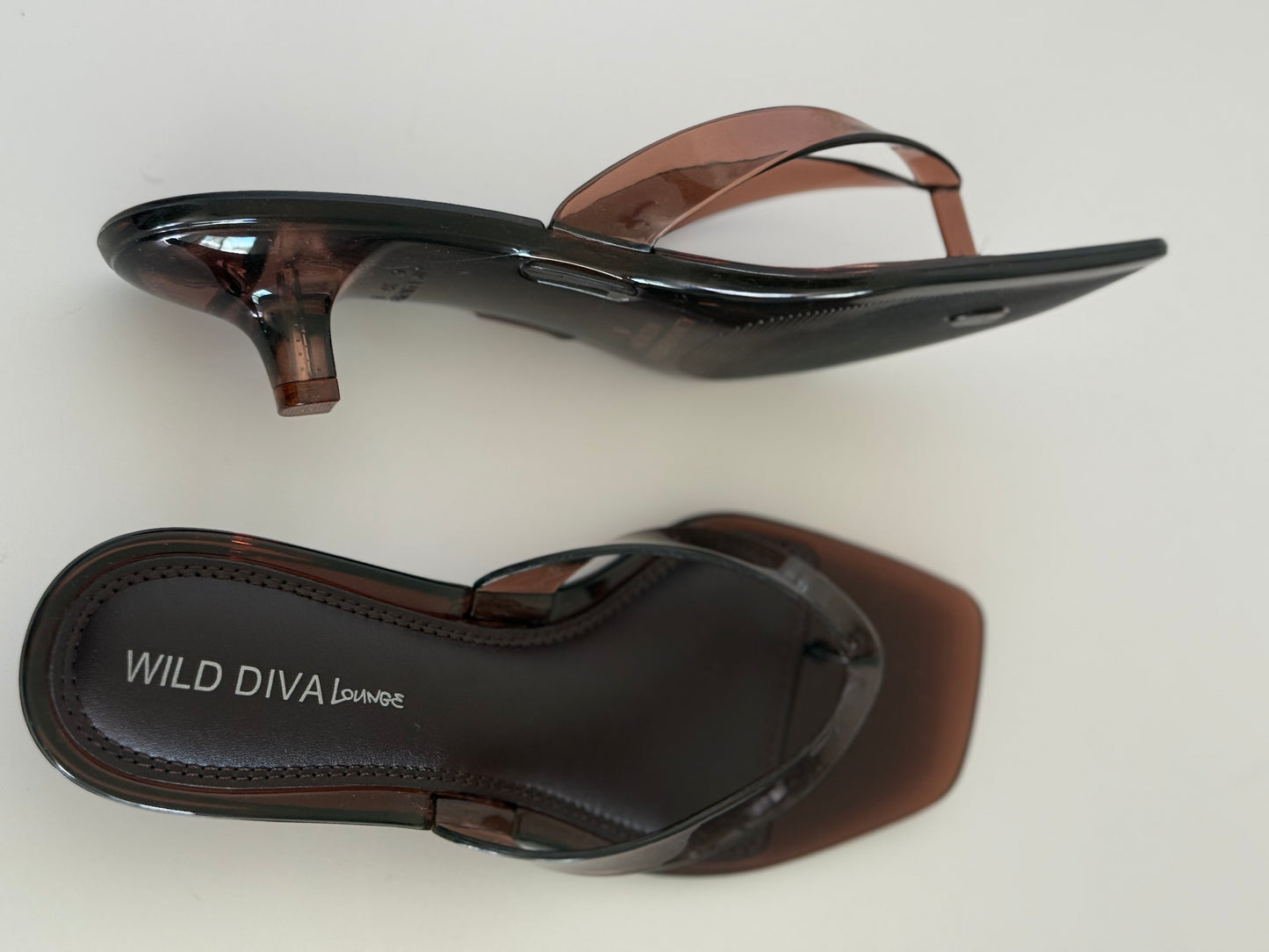 Espresso Glass Kitten Heels