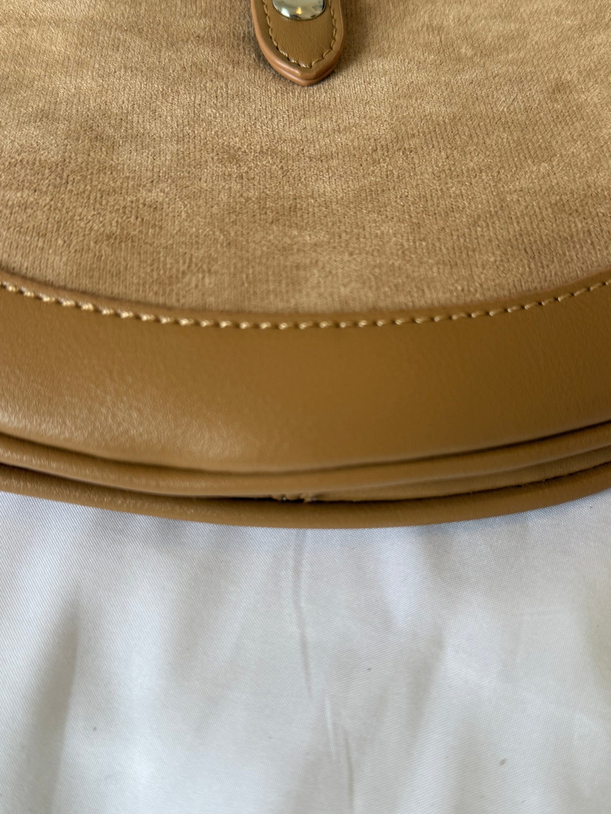 Camel Suede Shoulder Bag