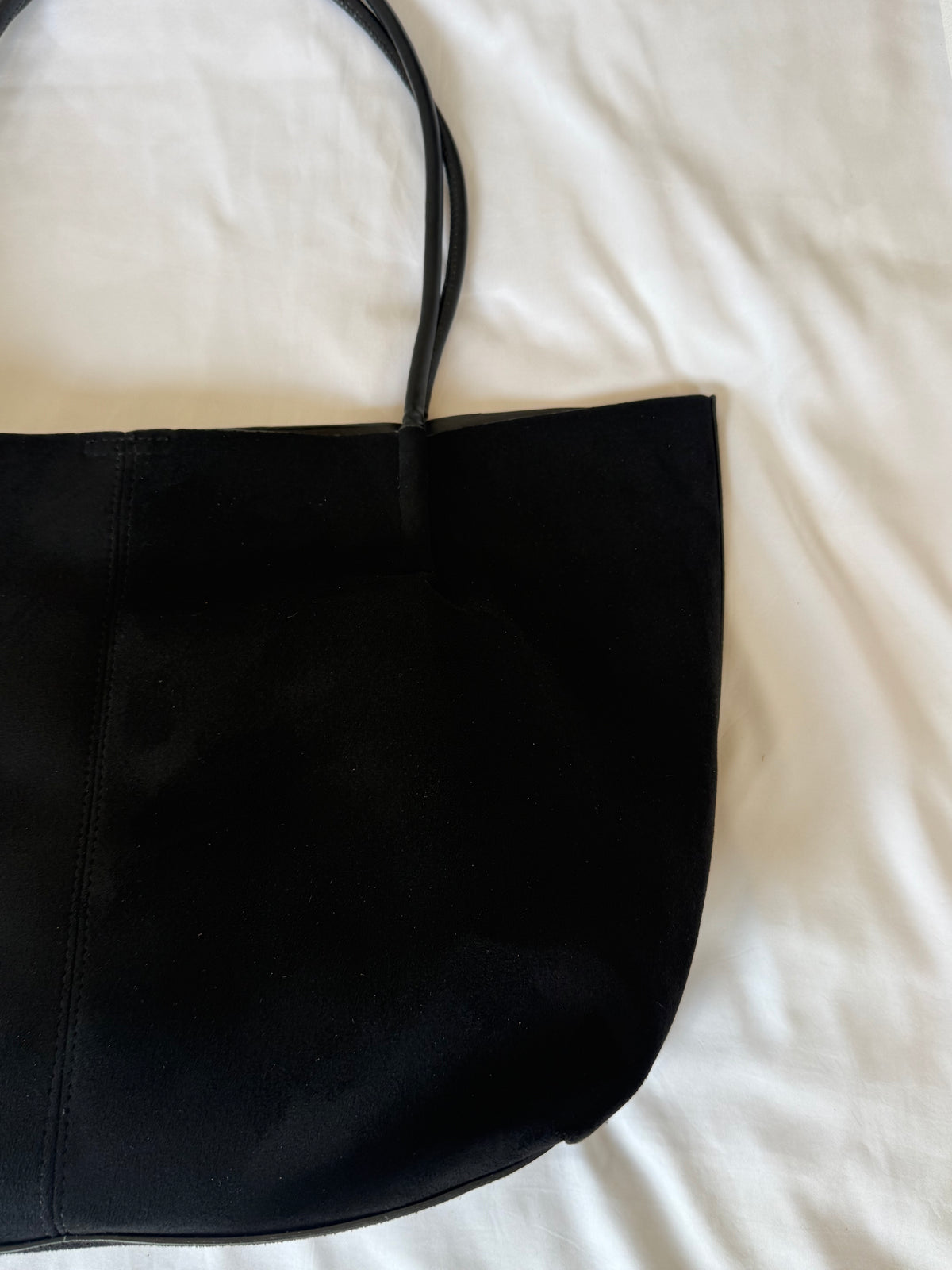 Black Suede Tote Bag