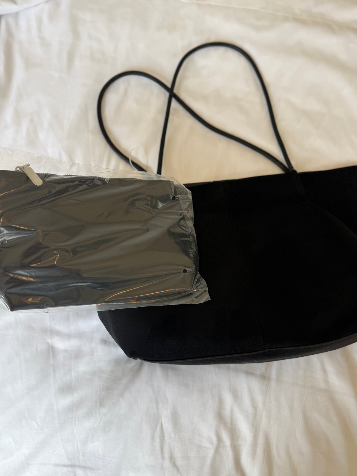 Black Suede Tote Bag