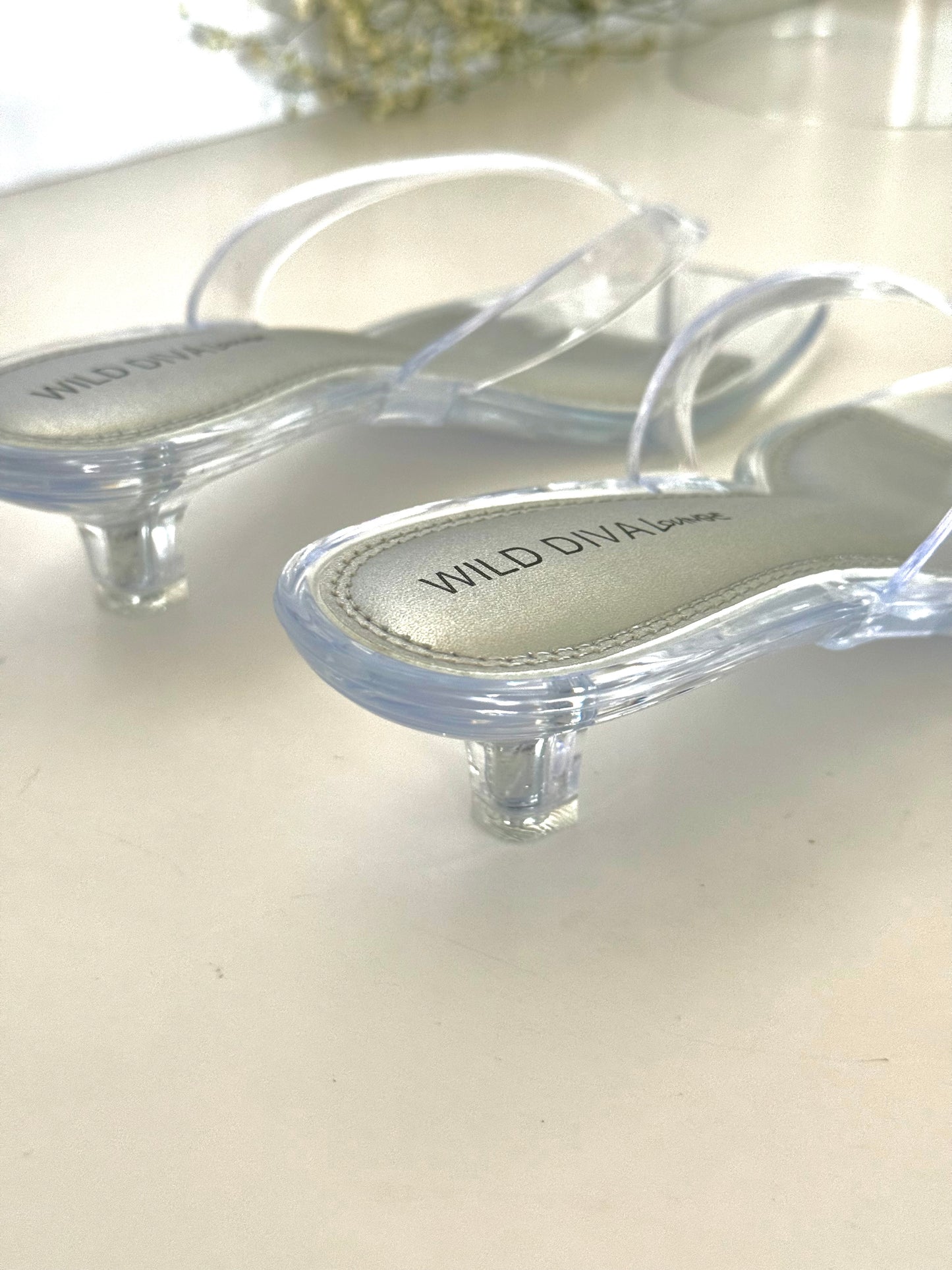 Crystal Glass Kitten Heel
