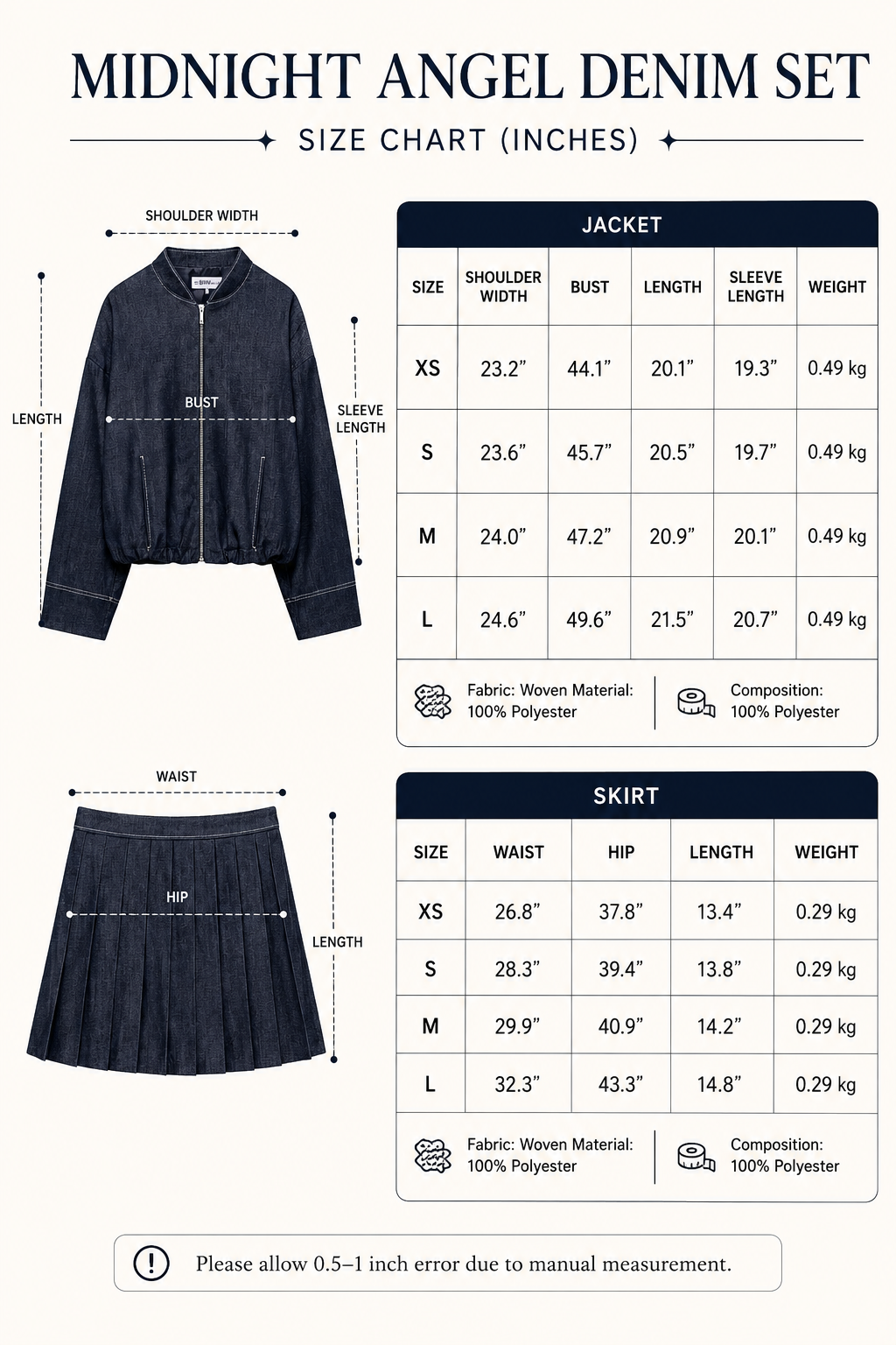 Midnight Angel Denim Set