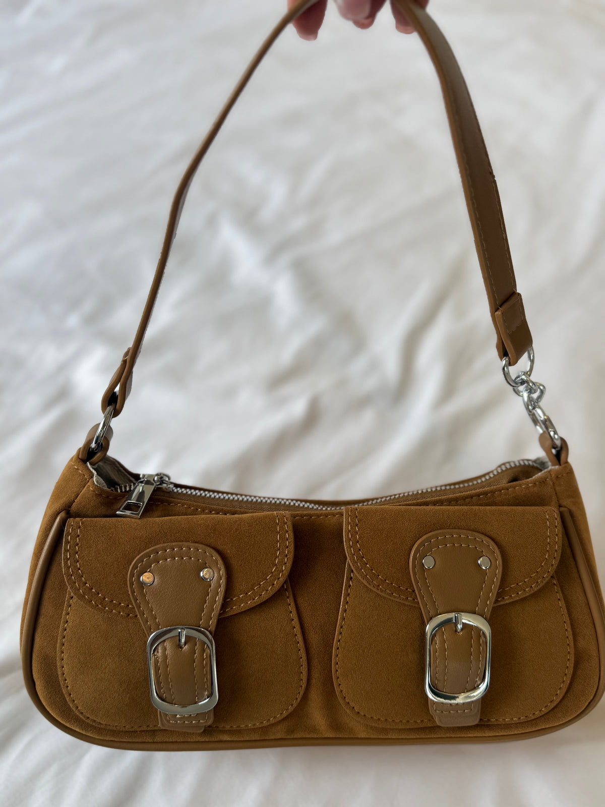 Camel Buckle Shoulder Bag