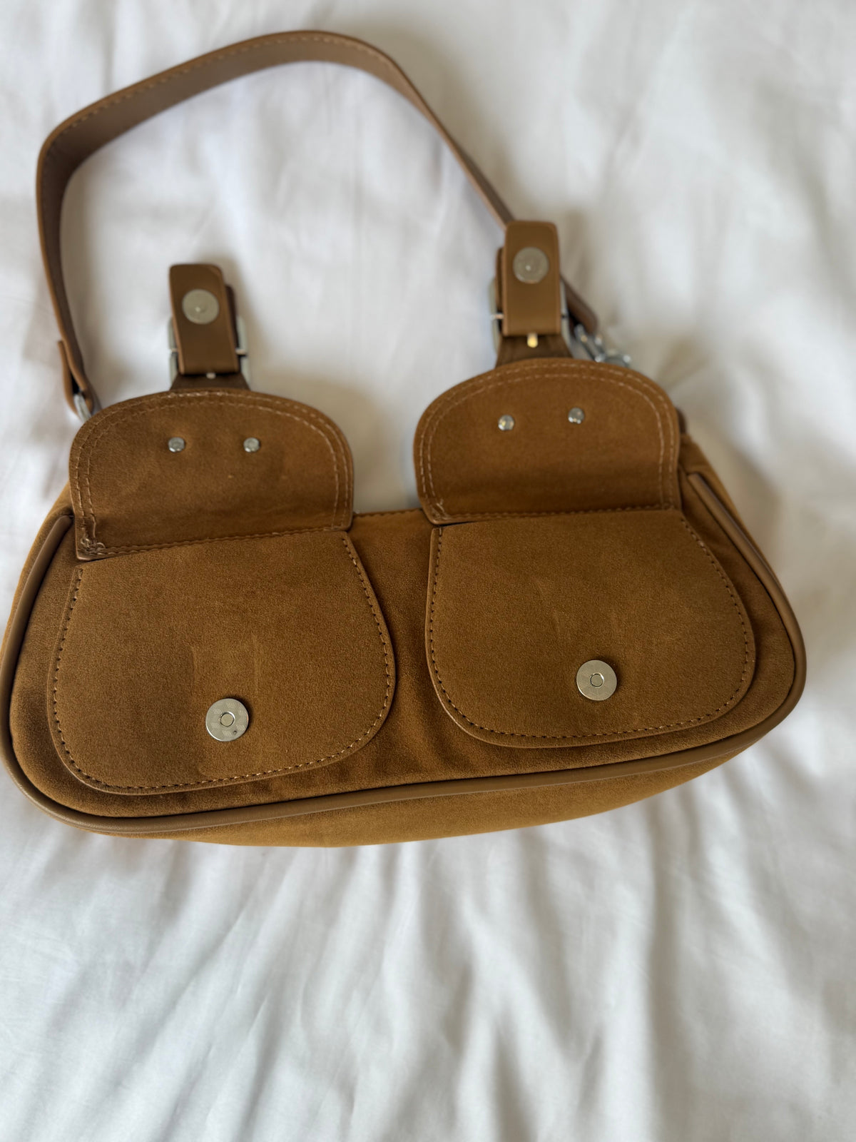 Camel Buckle Shoulder Bag