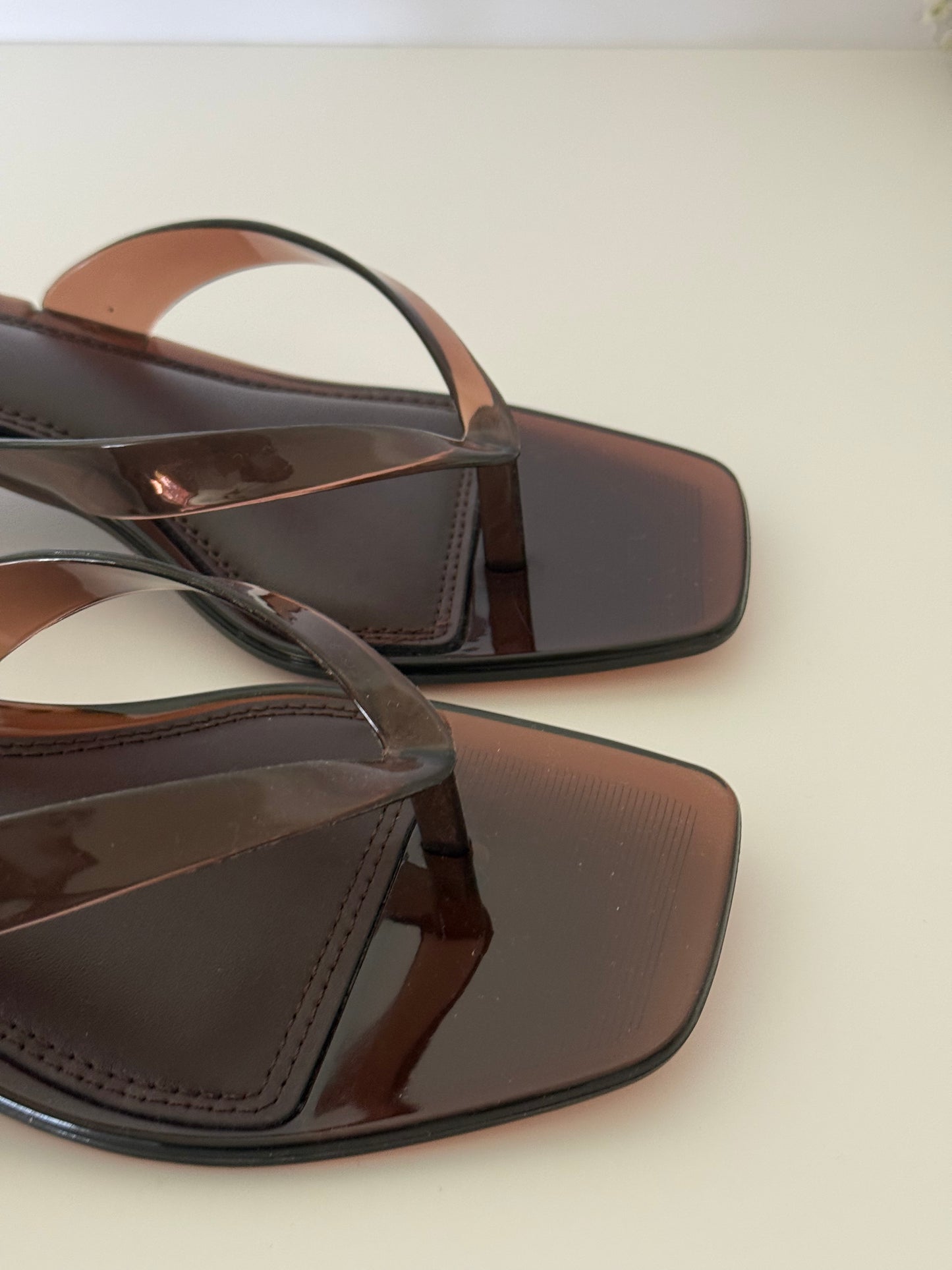 Espresso Glass Kitten Heels
