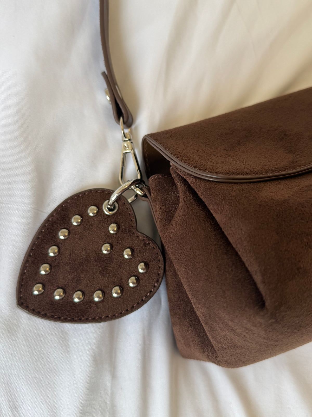 Chocolate Suede Shoulder Bag