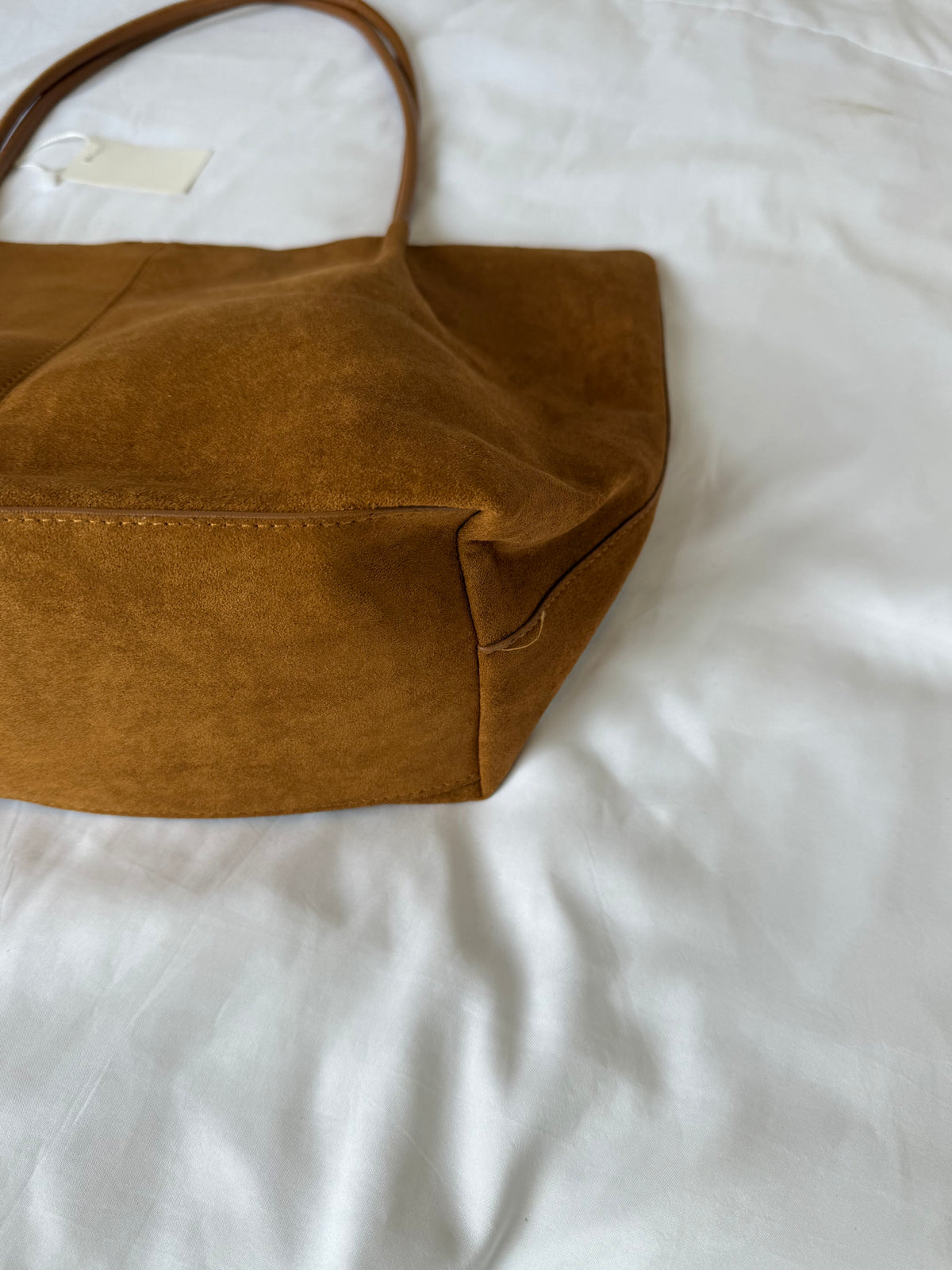 Camel Suede Tote Bag