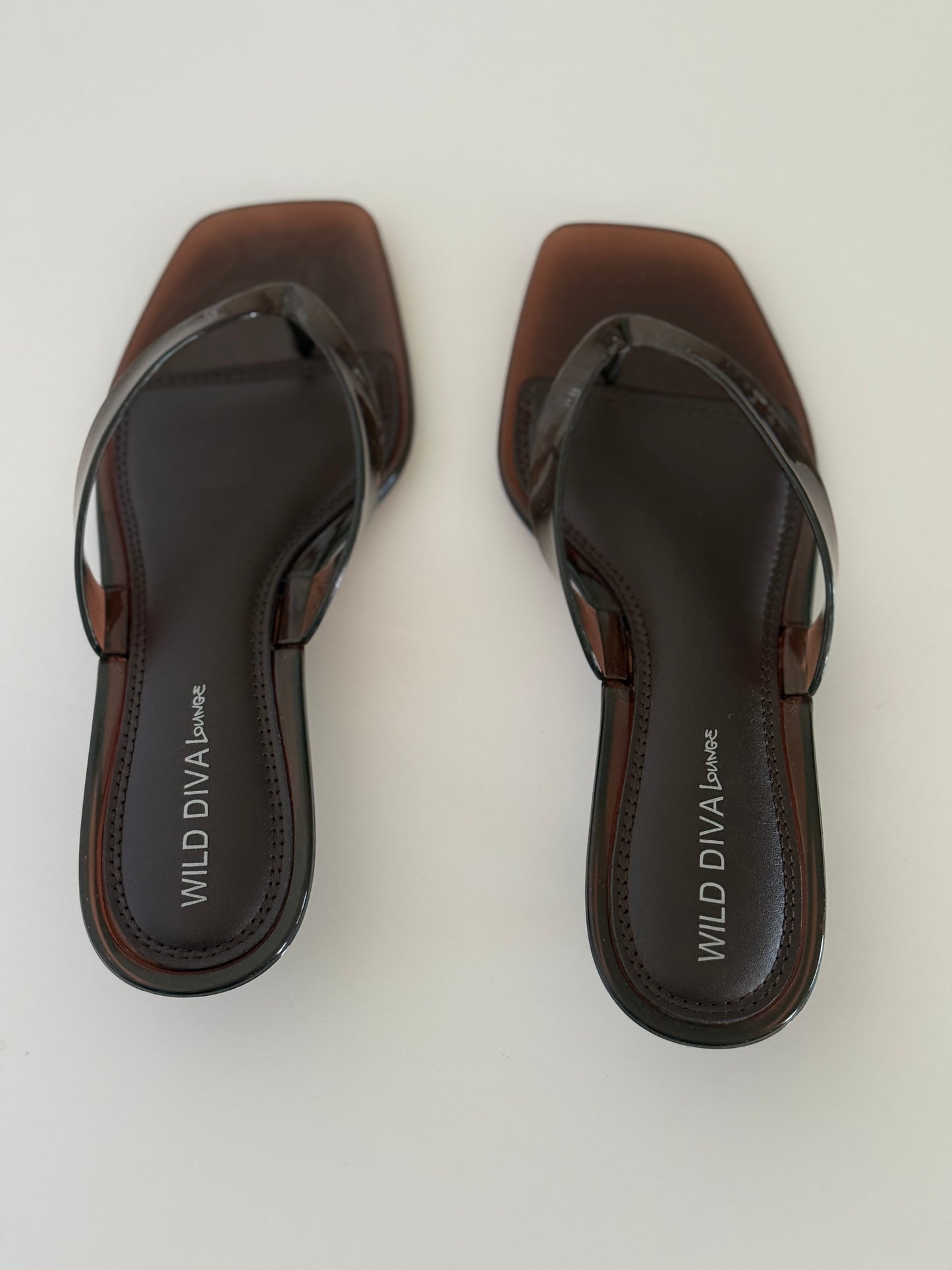 Espresso Glass Kitten Heels