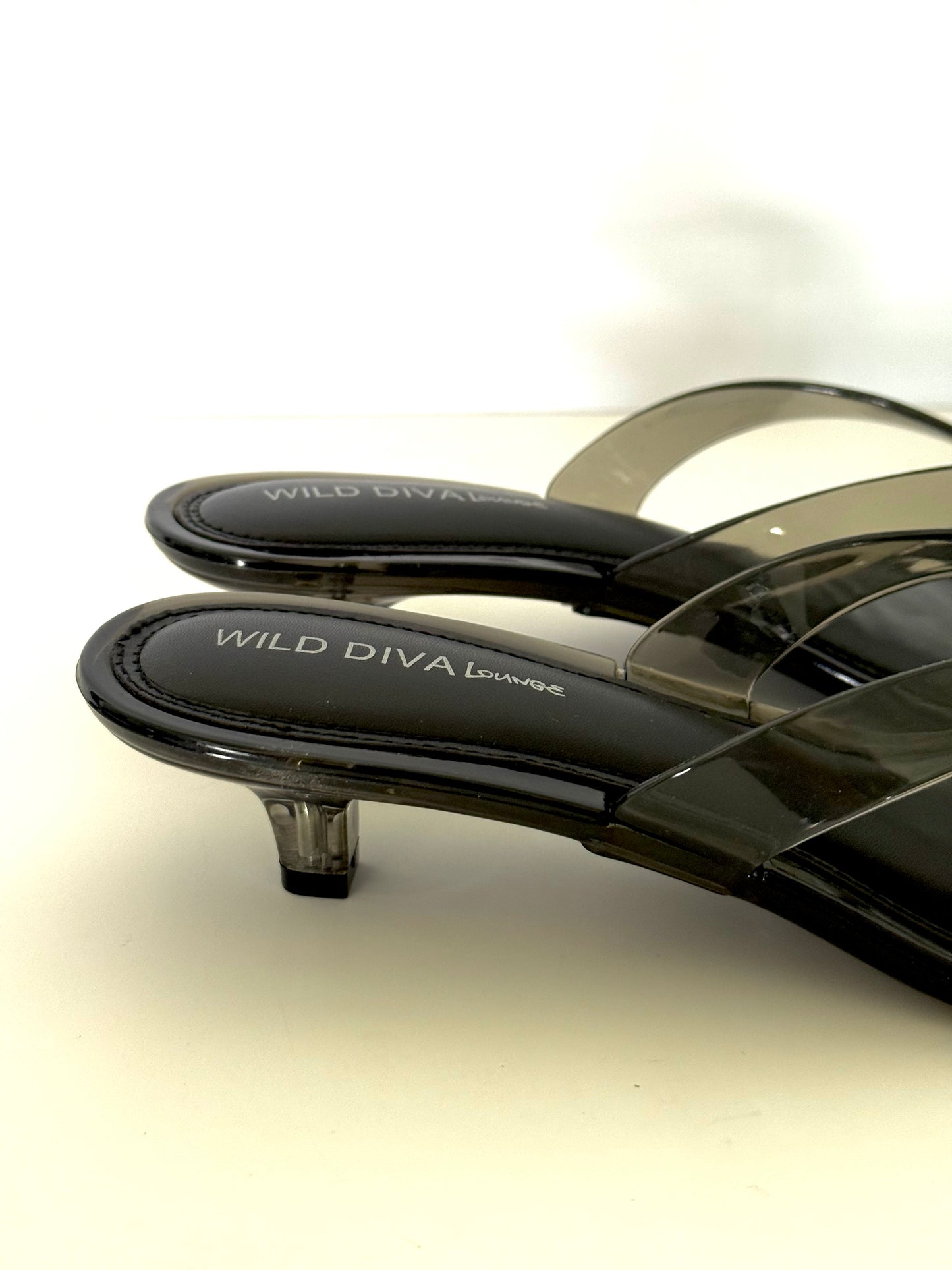 Noir Glass Kitten Heel