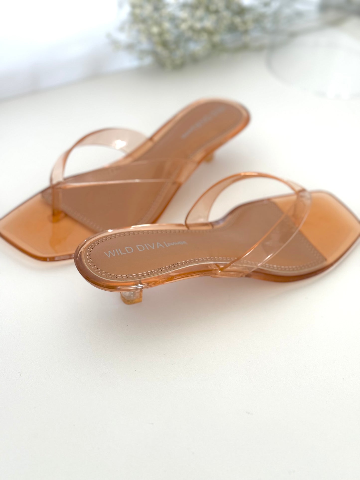 Amber Glass Kitten Heel