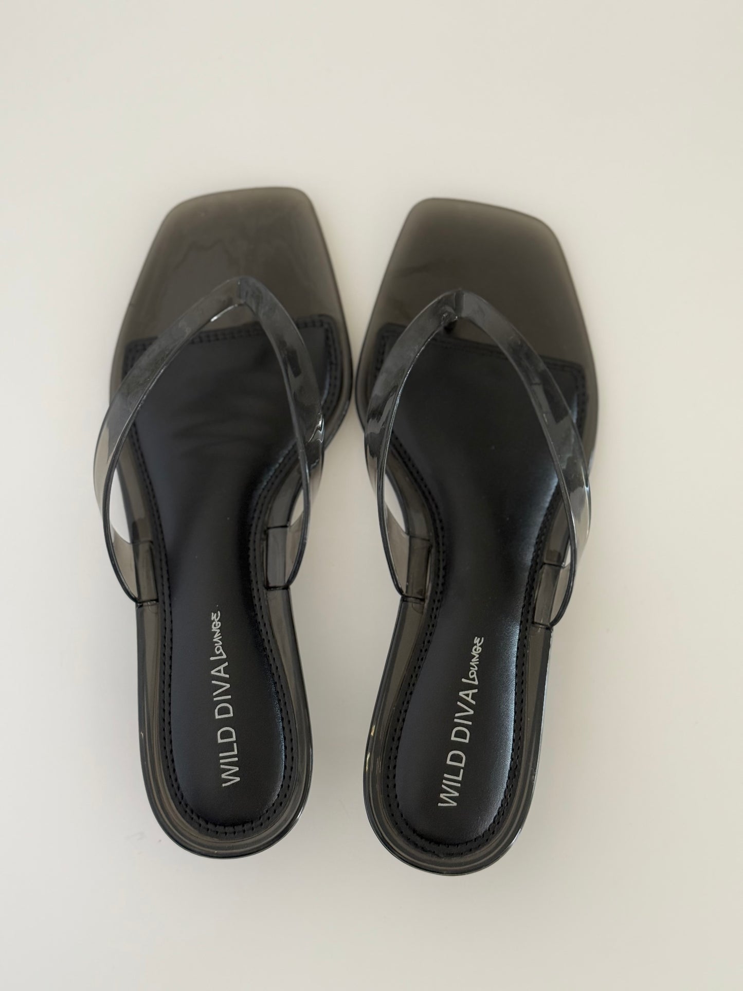 Noir Glass Kitten Heel