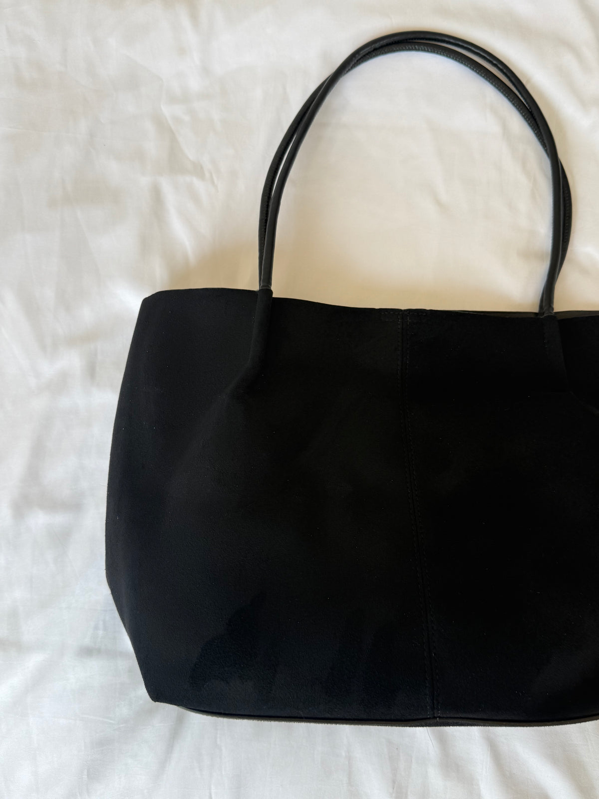 Black Suede Tote Bag