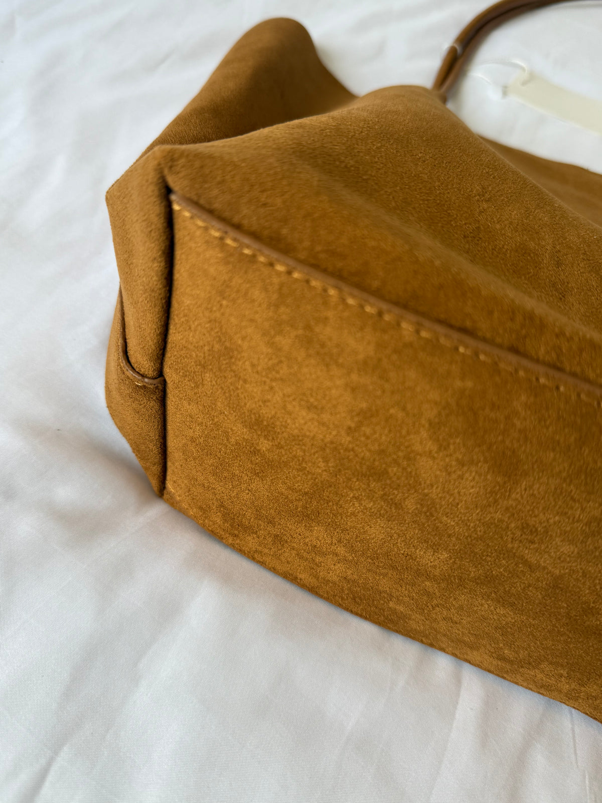 Camel Suede Tote Bag