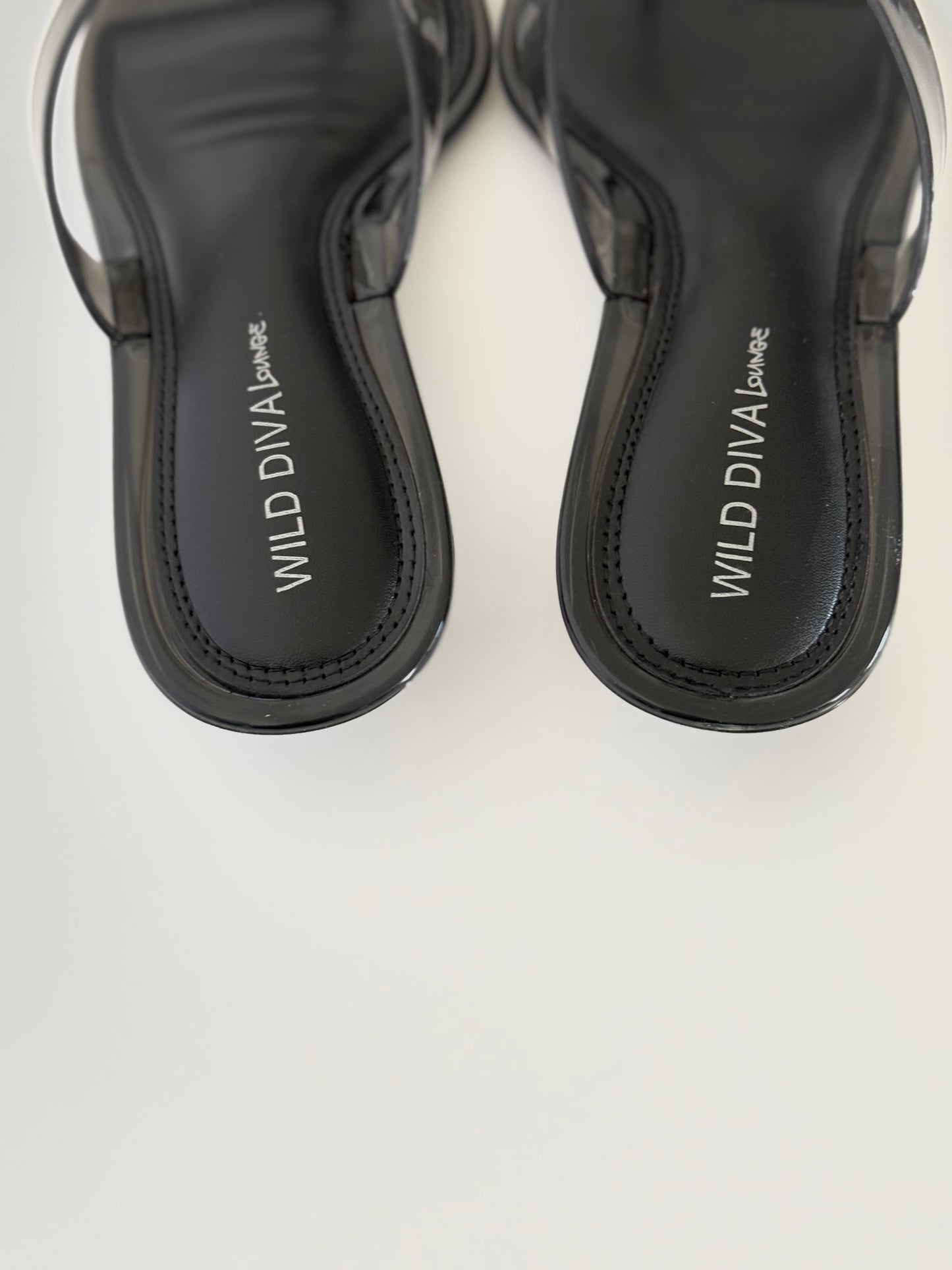Noir Glass Kitten Heel