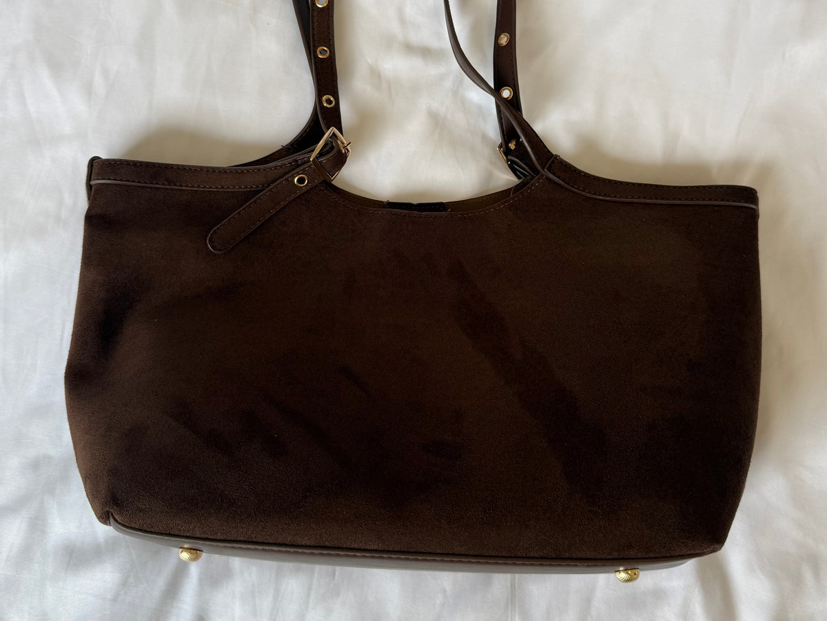 Chocolate Suede Tote Bag