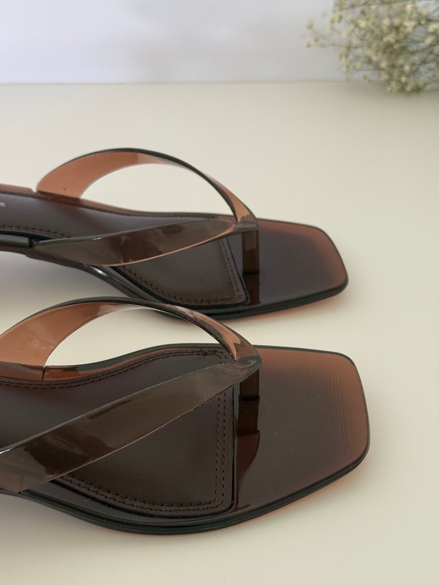 Espresso Glass Kitten Heels
