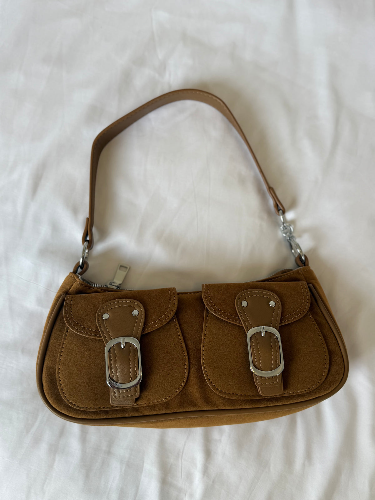 Camel Buckle Shoulder Bag