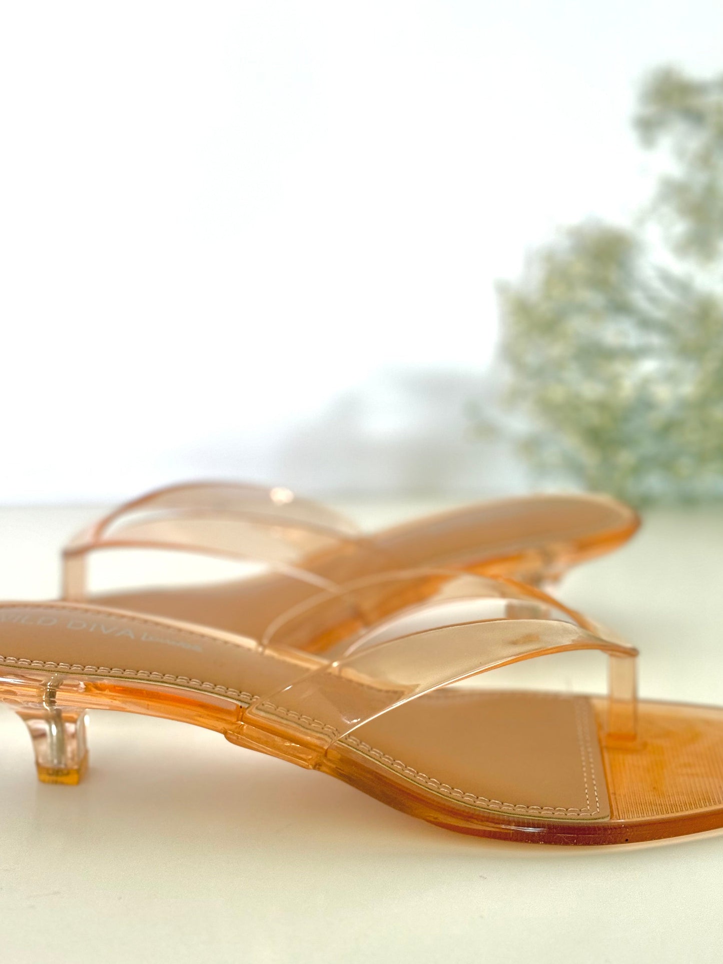 Amber Glass Kitten Heel