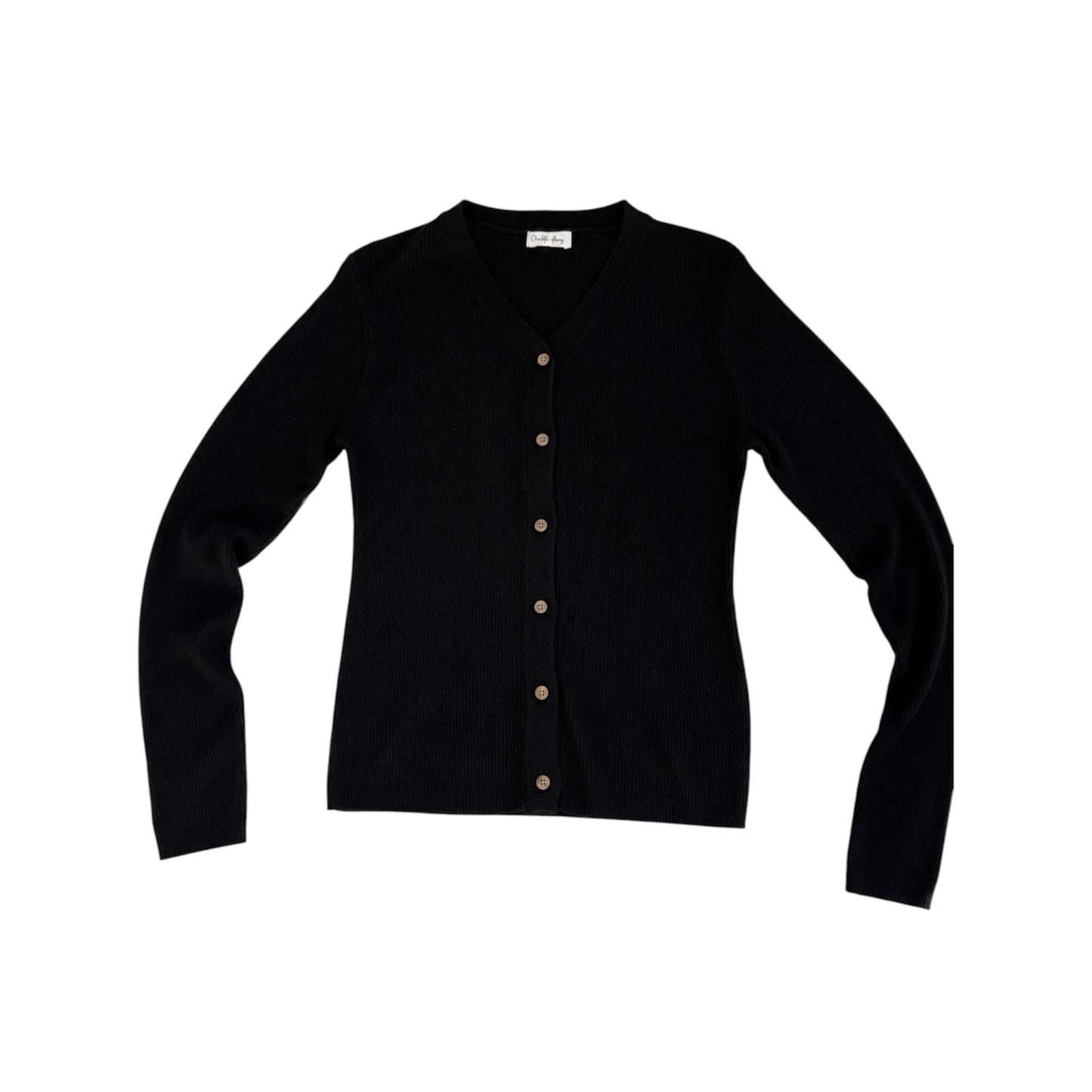 Black Ribbed Cardigan
