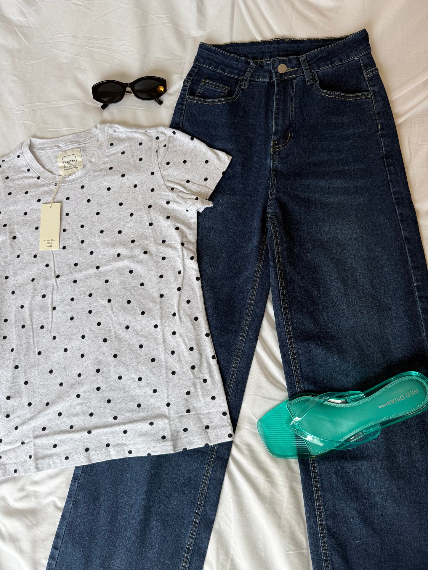 Grey Polka Dot Tee