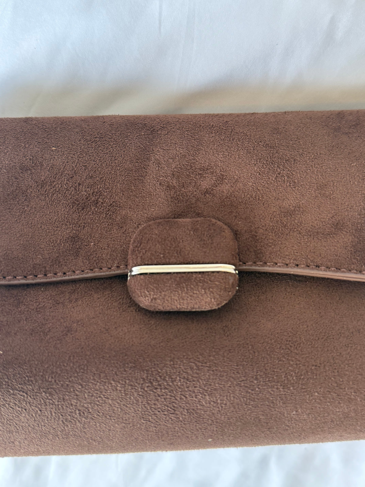 Chocolate Suede Shoulder Bag