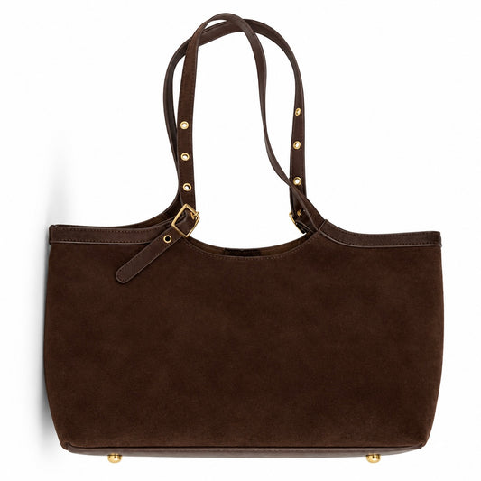 Chocolate Suede Tote Bag