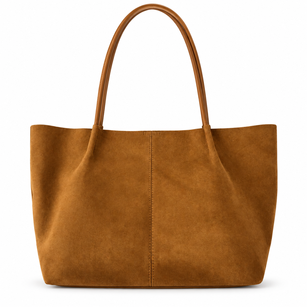 Camel Suede Tote Bag