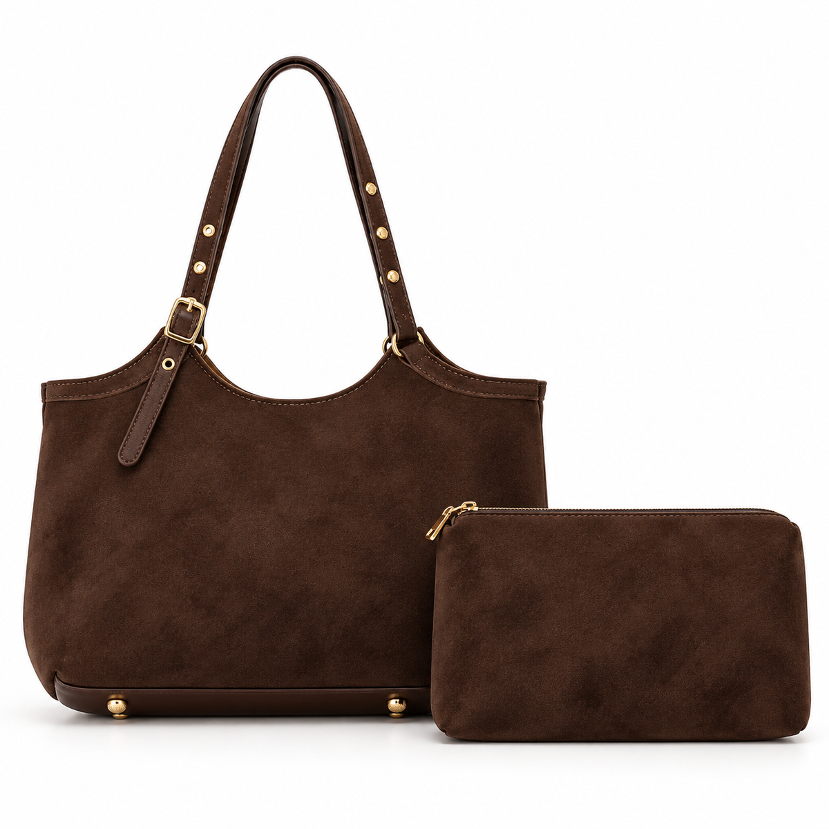Chocolate Suede Tote Bag