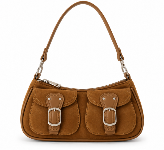 Camel Buckle Shoulder Bag